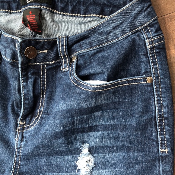 Earl Jeans Blue Distressed Boyfriend Jeans Size 6 - Picture 3 of 7